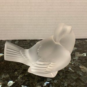 Vintage Lalique Sparrow Head Up Signed Lalique France